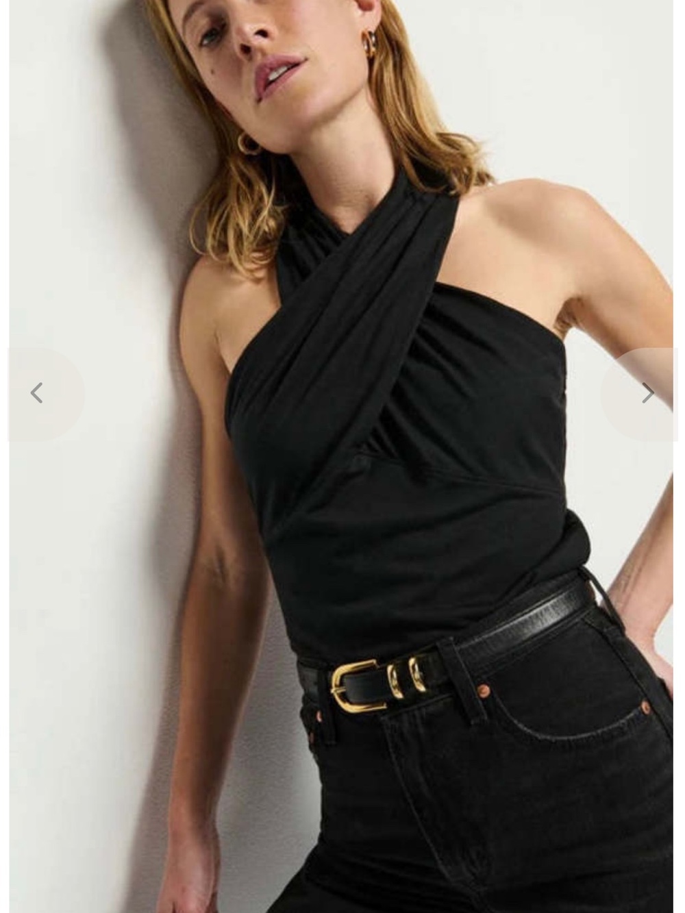 Nation LTD Hanna Wrap Halter Top Black Strapless Halter M Baddie Party Going Out